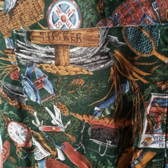 Kitchen Apron Woods Camping Forest Green Outdoor Scouts Timber Lakes Pockets - Picture 2 of 5